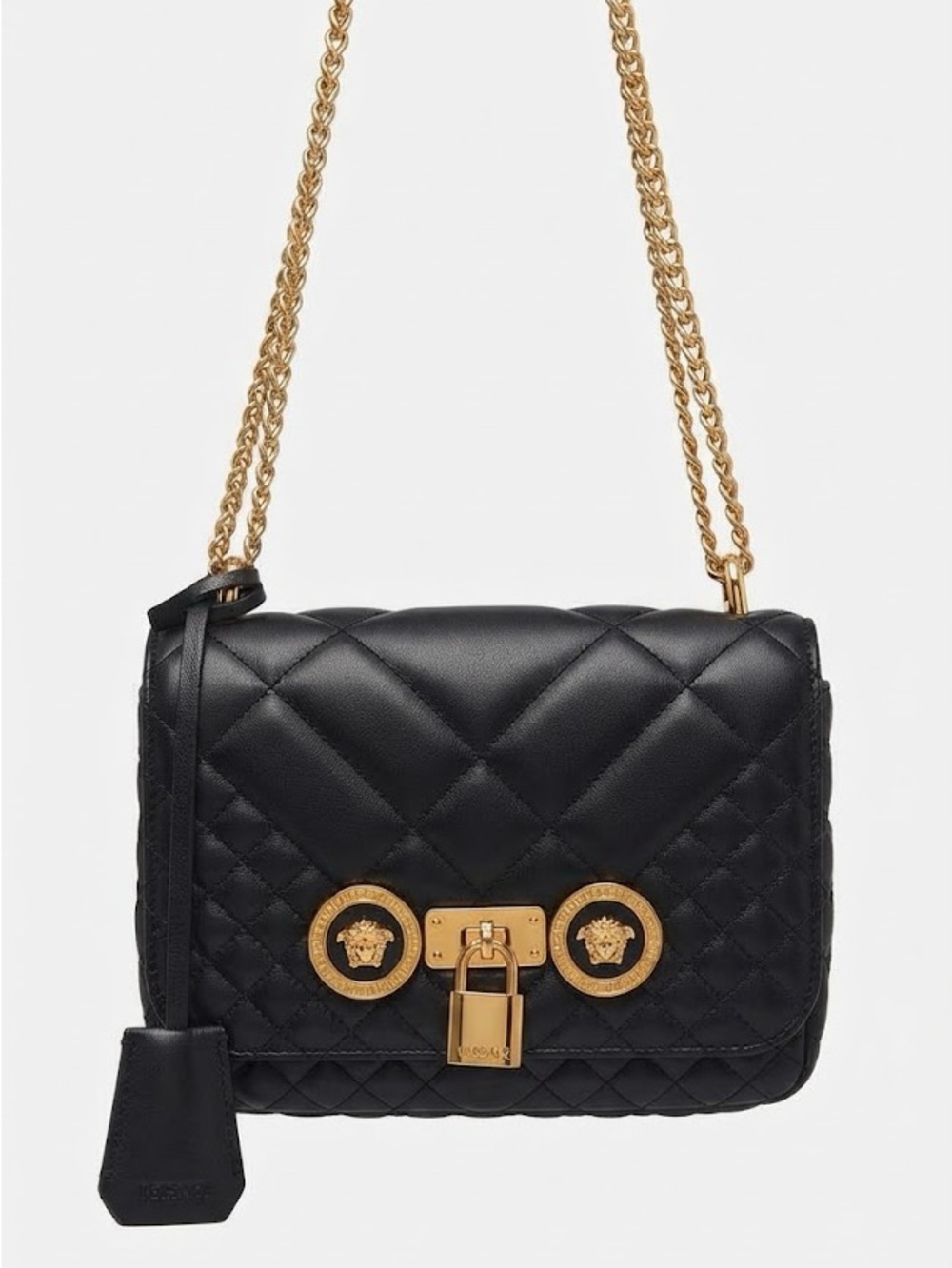 Versace Icon Medusa Black Quilted Leather Chain Bag